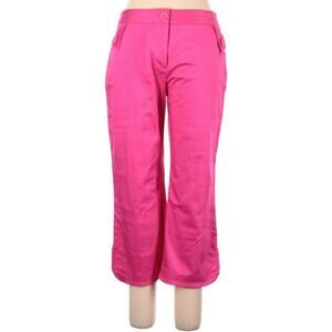 Carolina Blues Womens Cropped Ankle Pants 14 Stretch Pink Pockets Buttons Capri